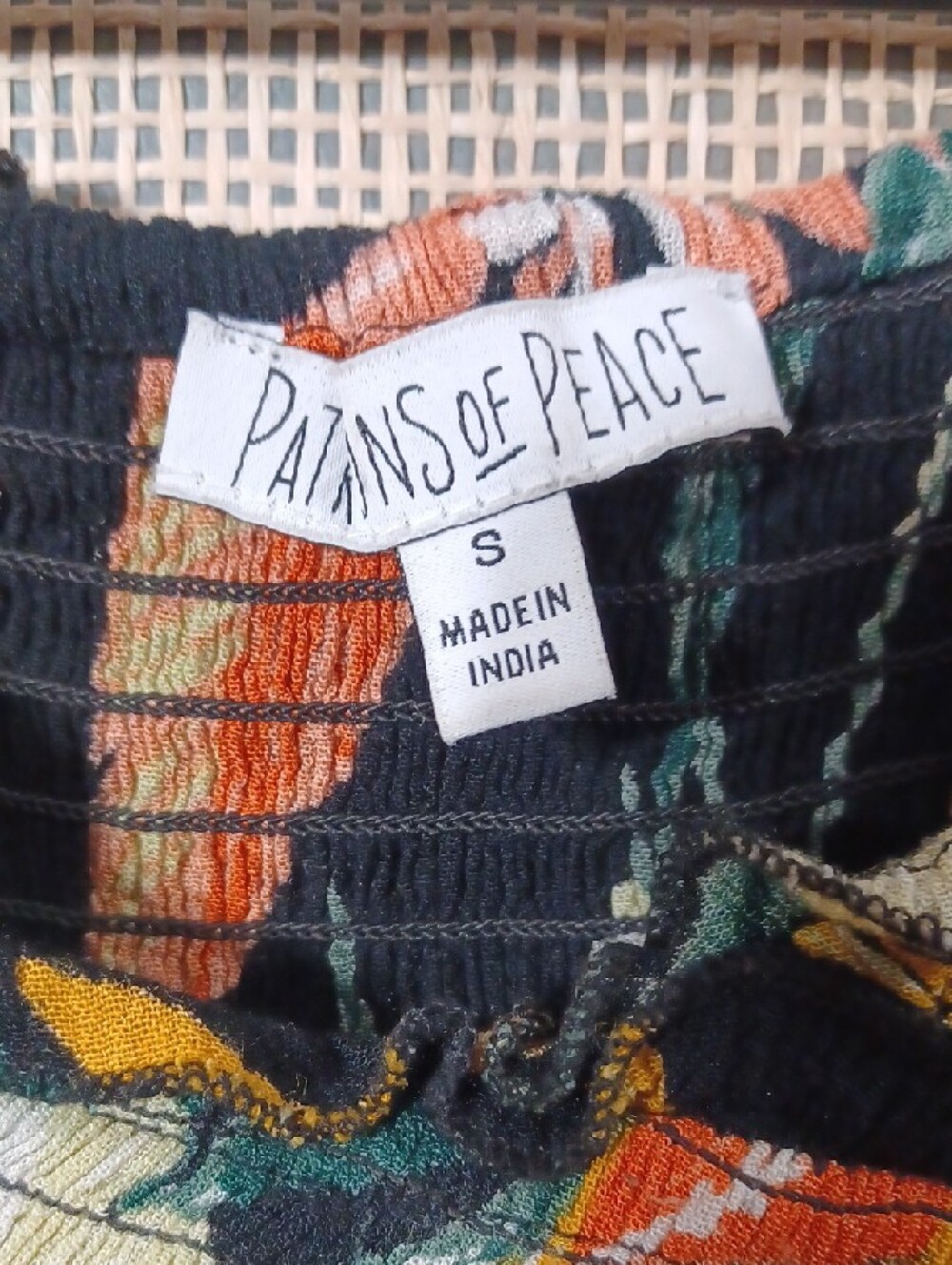 Patrons of Peace Black Floral Maxi Dress with Orange and Cream Details - Picture 3 of 12